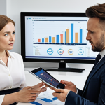 **

A confident investment advisor, certified and professional, is meeting with a client in a modern Warsaw office. They are reviewing charts and graphs on a tablet, discussing ETF options and risk analysis. The scene conveys trust and expertise in Polish financial markets. Focus on a feeling of security and financial planning for the future.

**